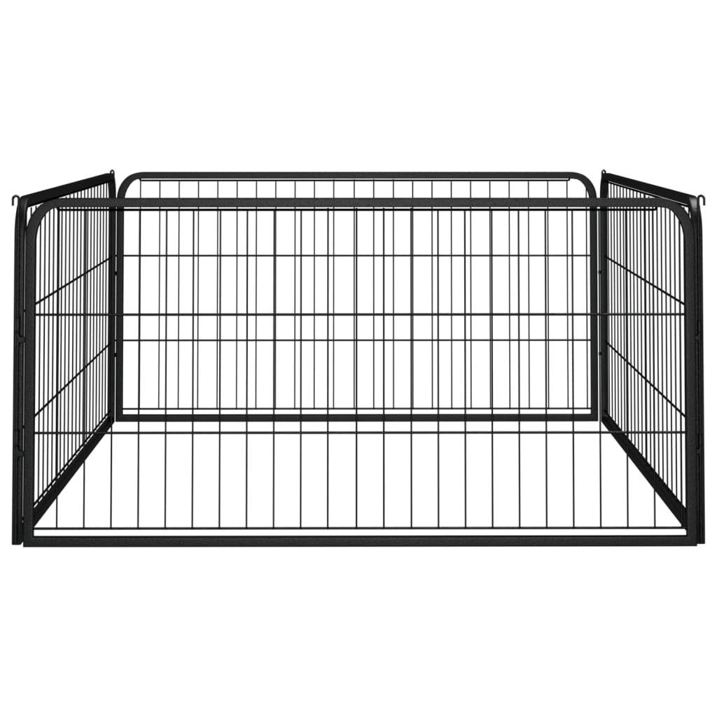 4-Piece Dog Playpen, Powder-coated, Easy to Assemble and Disassemble Dog Playpen, Black