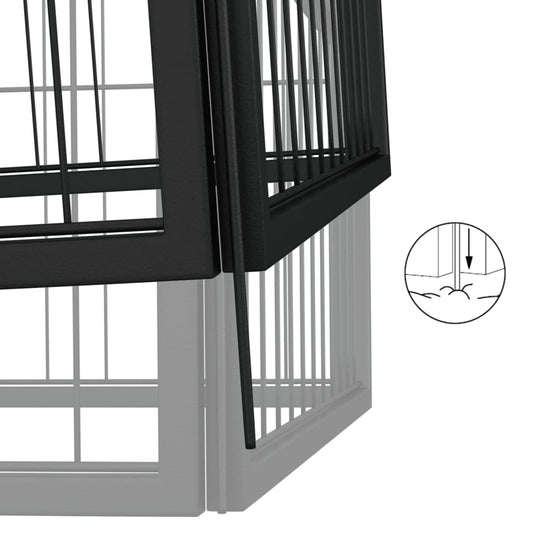 4-Piece Dog Playpen, Powder-coated, Easy to Assemble and Disassemble Dog Playpen, Black