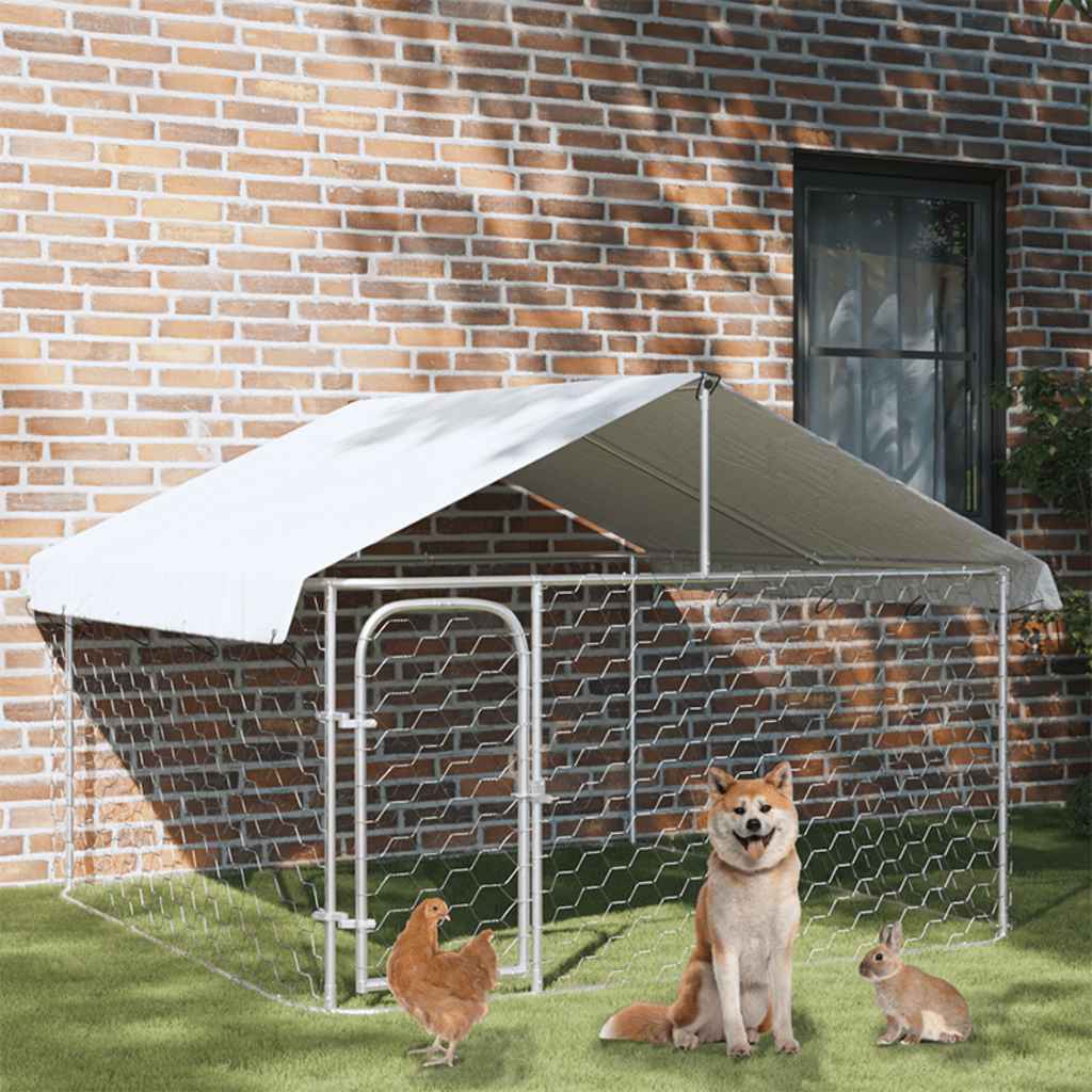 Outdoor Dog Kennel with the Lockable Door, Polyethylene Roof is Fire-resistant and UV-resistant