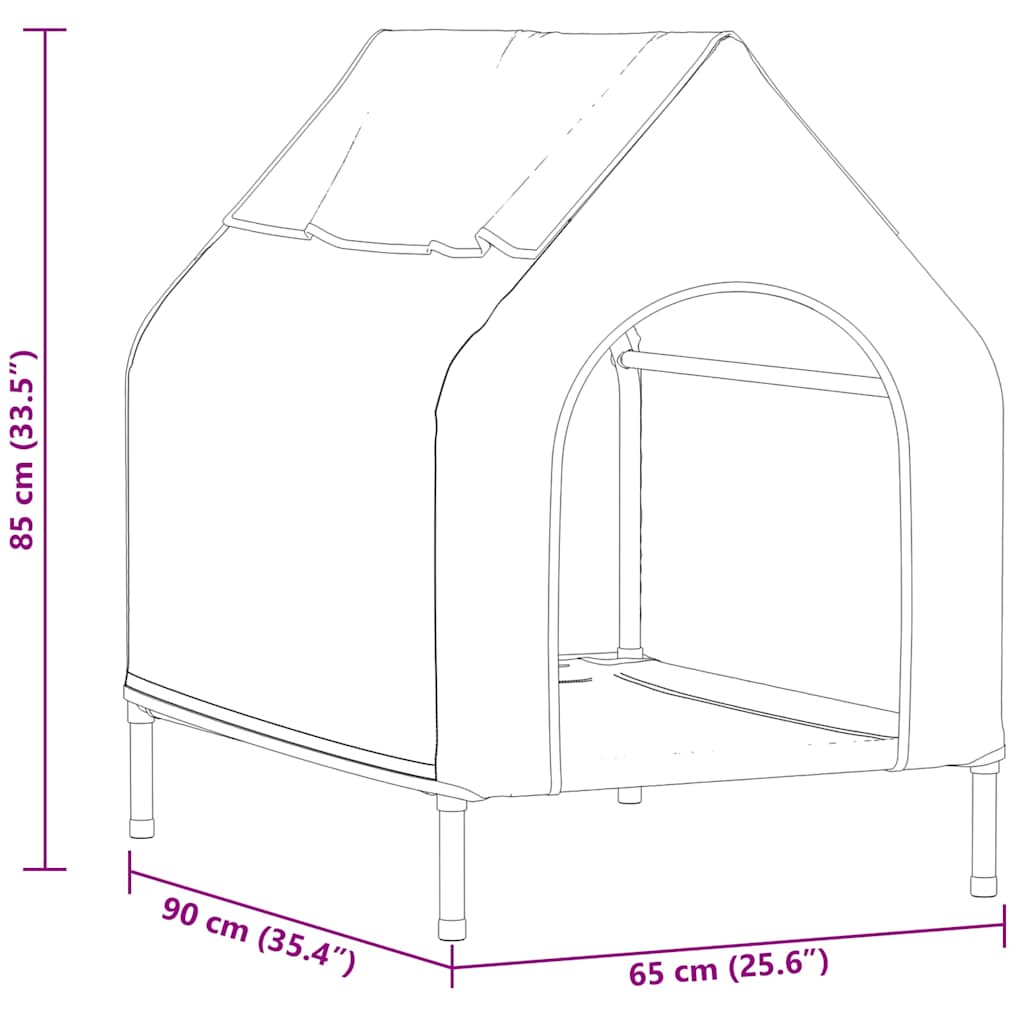 Dog House 90 x 65 x 85 cm Oxford Fabric Weatherproof Doghouse, Black, seamlessly into various Spaces