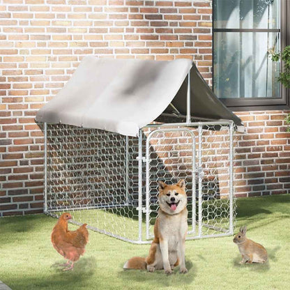 Outdoor Dog Kennel with the Lockable Door, Polyethylene Roof is Fire-resistant and UV-resistant