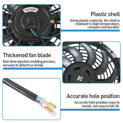 12 Inch Universal 12V 80W Electric Radiator Intercooler Slim Line Cooling Fan
