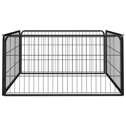 4-Piece Dog Playpen, Powder-coated, Easy to Assemble and Disassemble Dog Playpen, Black