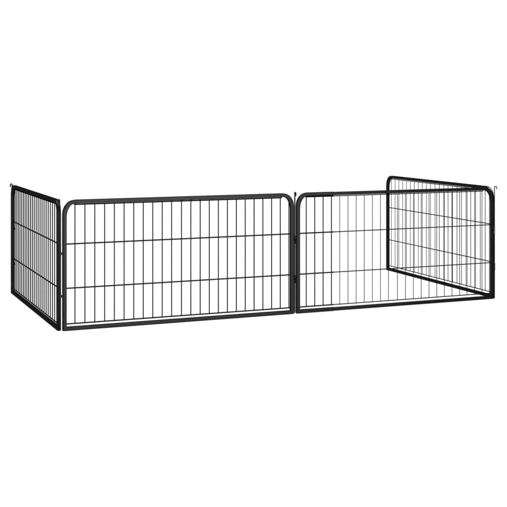 4-Piece Dog Playpen, Powder-coated, Easy to Assemble and Disassemble Dog Playpen, Black