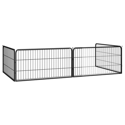 4-Piece Dog Playpen, Powder-coated, Easy to Assemble and Disassemble Dog Playpen, Black