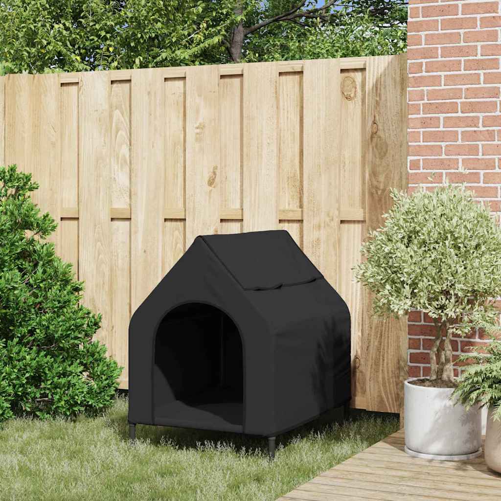 Dog House 90 x 65 x 85 cm Oxford Fabric Weatherproof Doghouse, Black, seamlessly into various Spaces