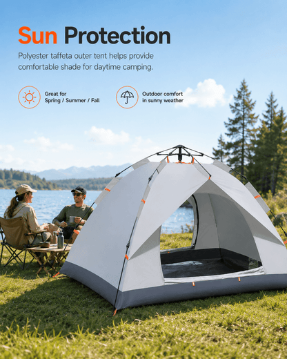 Automatic Pop Up Tent for 2-3 Person, Upgraded Camping Tent Waterproof & UV Protection