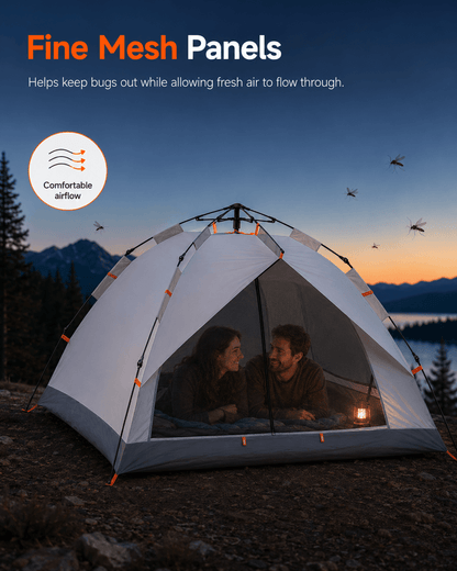 Automatic Pop Up Tent for 2-3 Person, Upgraded Camping Tent Waterproof & UV Protection