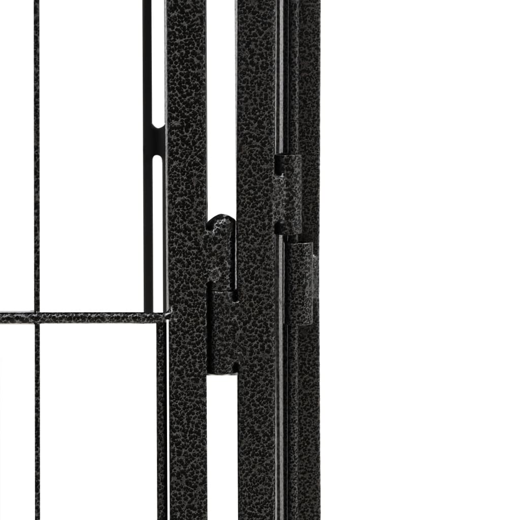 4-Piece Dog Playpen, Powder-coated, Easy to Assemble and Disassemble Dog Playpen, Black