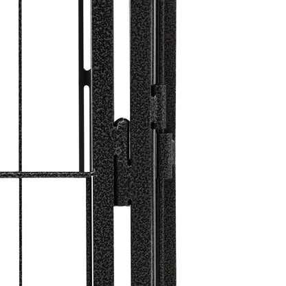 4-Piece Dog Playpen, Powder-coated, Easy to Assemble and Disassemble Dog Playpen, Black