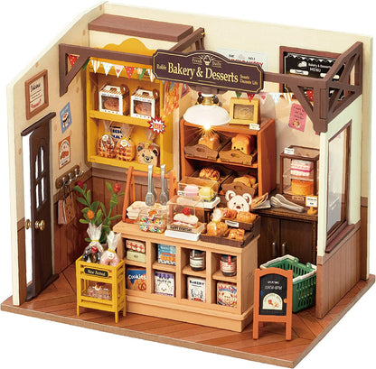 Mini Home DIY Assembly Model, Becca's Bakery, 3D Puzzle Toy, 256-piece Wooden Model With LED Lights, Creative Home Decor And Adult Gift