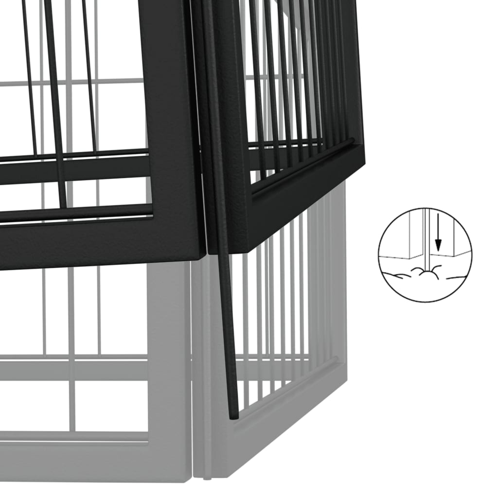 4-Piece Dog Playpen, Powder-coated, Easy to Assemble and Disassemble Dog Playpen, Black