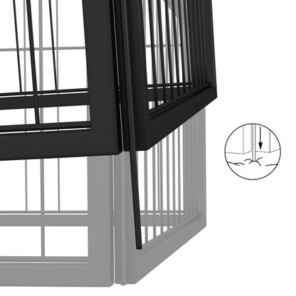 4-Piece Dog Playpen, Powder-coated, Easy to Assemble and Disassemble Dog Playpen, Black